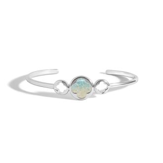 Water Clover Cuff Bracelet - Turquoise Gradient