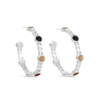 The World Is Yours Hoop Earrings by Christine Kesteloo - Sterling