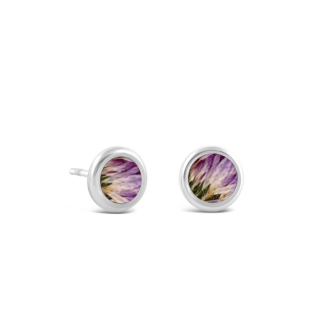 Birth Month Flower Dune Drop Studs - September - Aster