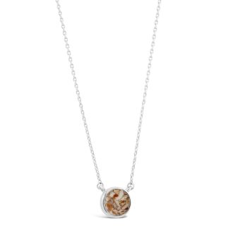 March birthstone necklace, March birth flower necklace, and March birth shell necklace. Delicate olive shell necklace.