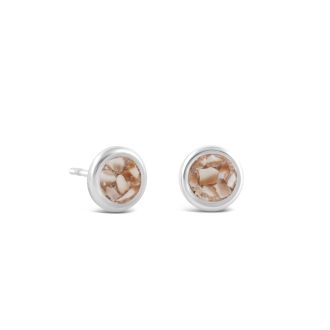 Birth Month Shell Dune Drop Studs - August - Nutmeg Shell