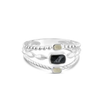 Dune Jewelry x 4ocean - Boho Stack Ring - Florida Black