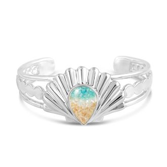 Coastal Shell Boho Cuff Bracelet - Ocean Gradient