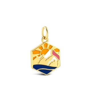 Collectible Travel Treasures Alpenglow Charm - 14k Gold Vermeil