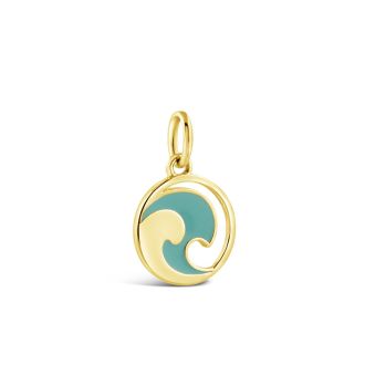 Collectible Travel Treasures Wave Charm - 14k Gold Vermeil