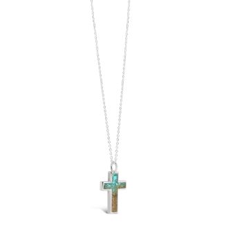 Cross Necklace - Turquoise Gradient