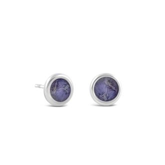 Birth Month Flower Dune Drop Studs - July - Larkspur