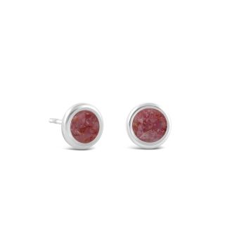 Birth Month Power Stone Dune Drop Studs - July - Ruby
