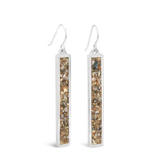Statement earrings, custom jewelry with beach sand, shells, and gemstones.