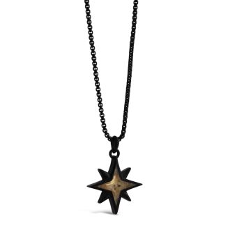 Compass necklace, men's jewelry north star necklace
