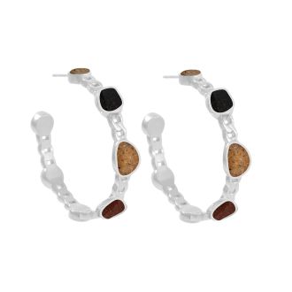 &earth - Mia Tierra Hoop Earrings - Silver