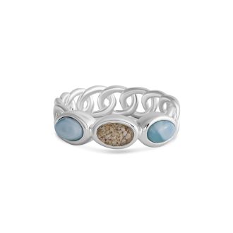 Milan Ring - Larimar & Sand