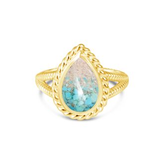 Modern Mermaid Ring by Captain Kate - 14k Gold Vermeil - Turquoise Gradient