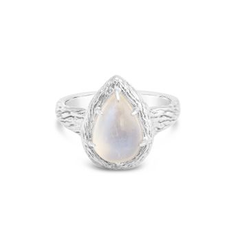 Moonstone Teardrop Ring by Camille Kostek