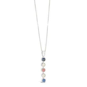 Mother's Day Endless Summer Necklace with forget-me-not flower petals, mother of pearl, and your chosen birth element makes the perfect Mother's Day Gift.