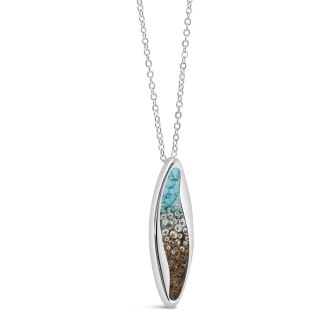 Ocean Current Necklace - Diamond & Turquoise Gradient