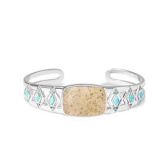 Odyssey Cuff - Larimar & Sand