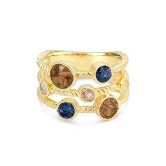 Coastal gold ring custom crafted with beach sand and elements. Luxury personalized housewarming gifts. What is the best jewelry for a beach wedding? This is. Sand, stone, or shell ring.