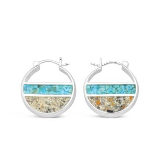 Shoreline Double Sided Hoops | Sterling Silver | Sand | Dune Jewelry