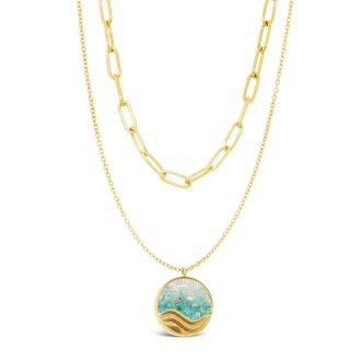 &earth - Swell Double Chain Necklace - Gold