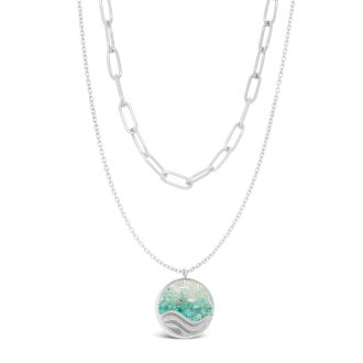 &earth - Swell Double Chain Necklace - Silver