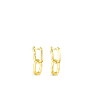 Collectible Travel Treasures Charm Holder Huggie Hoop Earrings - 14k Gold Vermeil