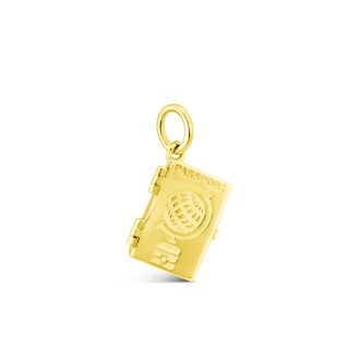 Collectible Travel Treasures Customizable Passport Charm - 14k Gold Vermeil