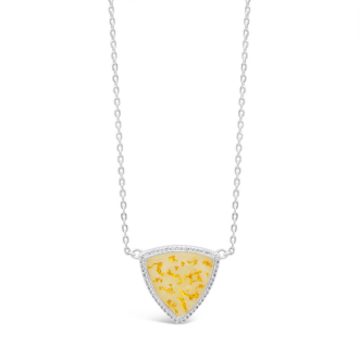 Trillion Necklace with White Topaz - Gold Flake & White Quartz by Christine Kesteloo