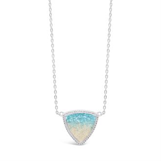 Trillion Necklace with White Topaz - Turquoise Gradient by Christine Kesteloo