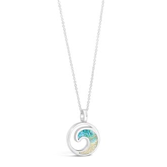Wave Jewelry silver wave necklace, beach wedding jewelry and beach necklace.