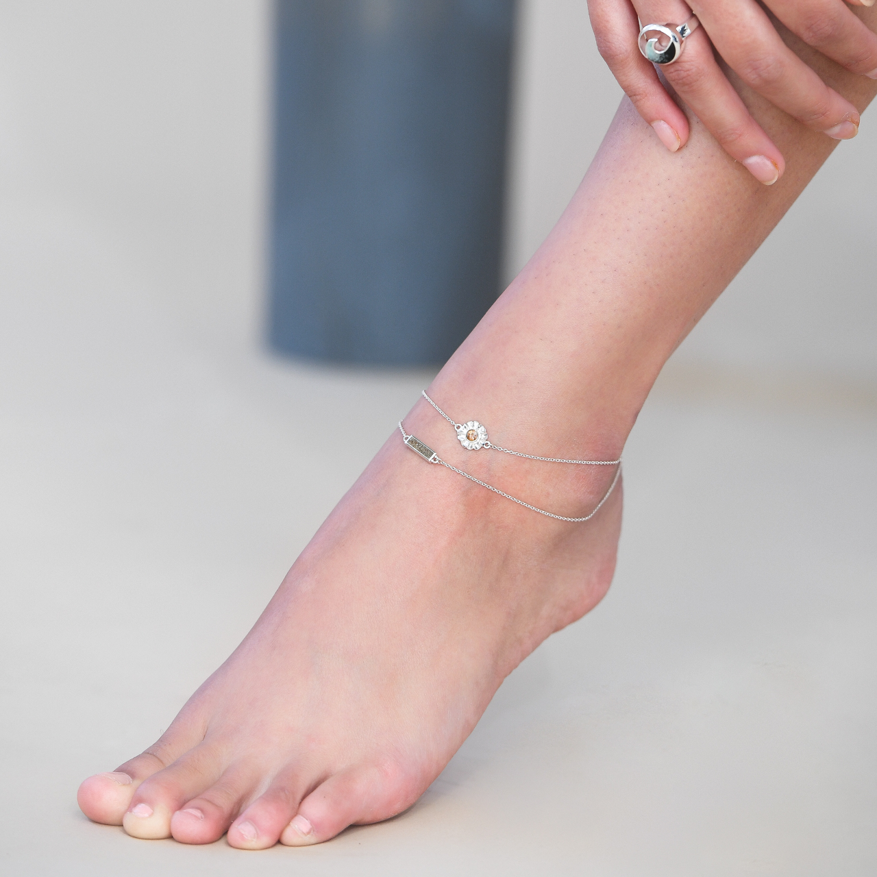 Delicate Dune Bar Anklet | Sterling Silver | Dune Jewelry