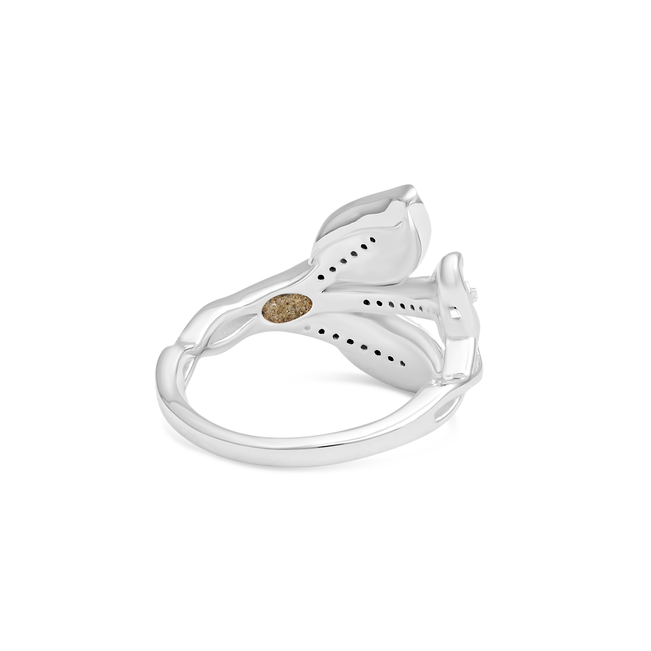 Diamond Theia Leaf Ring - Sterling Silver