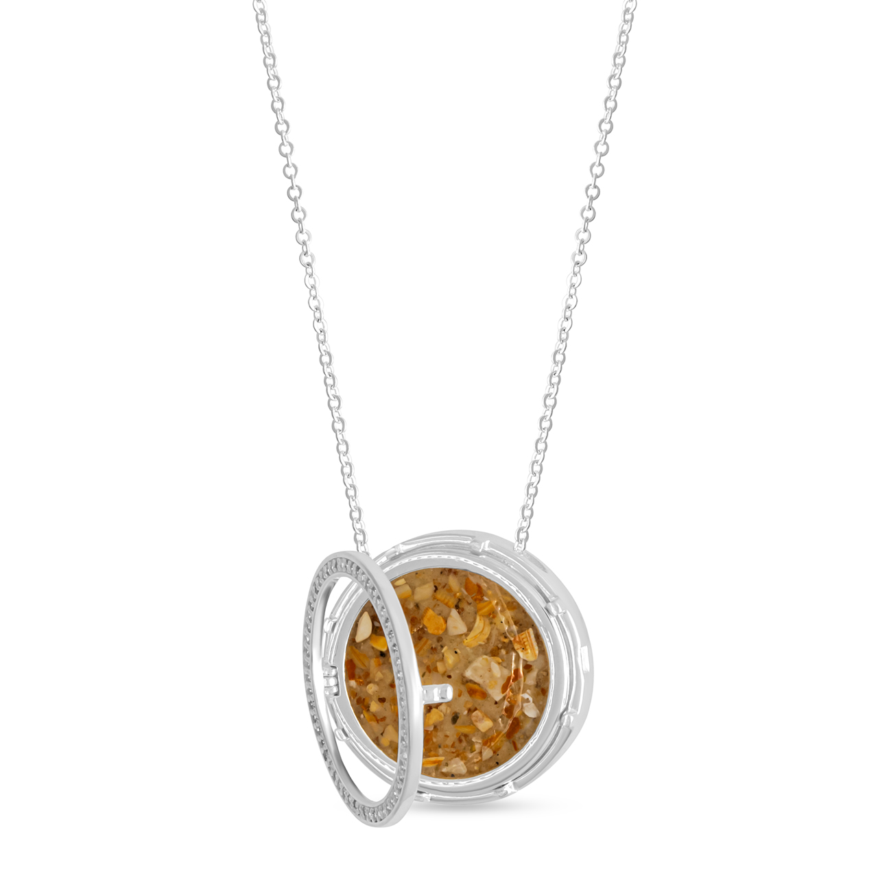 Diamond Heirloom Locket Necklace 25mm - 14k White Gold