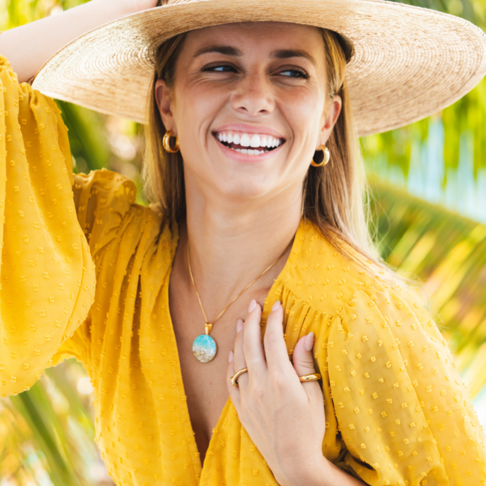 green emerald velvet dress Niu Palm Hoop (14k Gold Vermeil) – tidepoollove