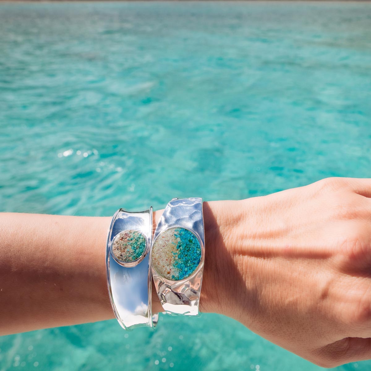 Round Hammered Cuff - Gradient | Dune Jewelry Sterling Silver Bracelets & Bangles