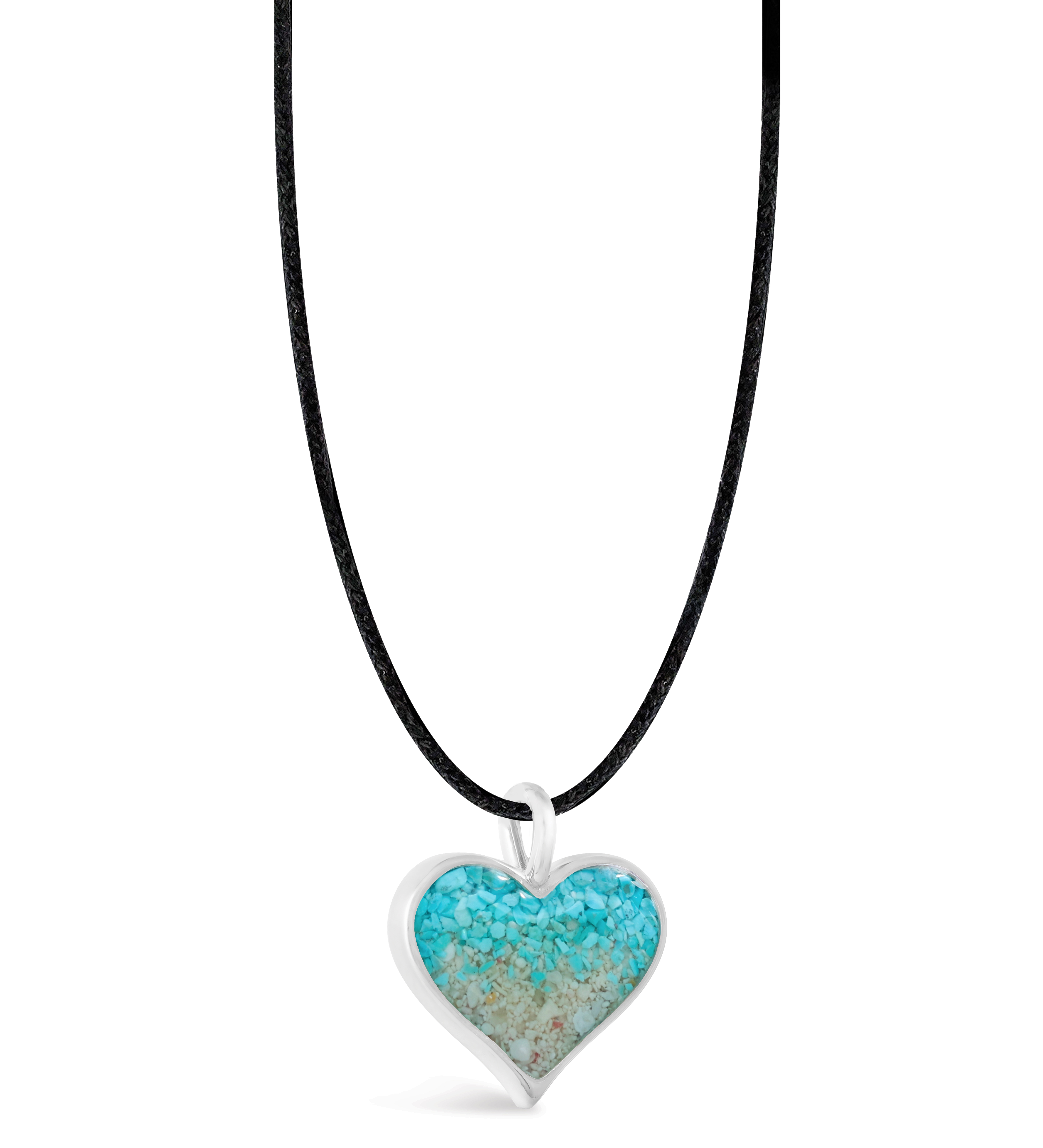 Heart of Sand Necklace - Dune Silver - Turquoise Gradient