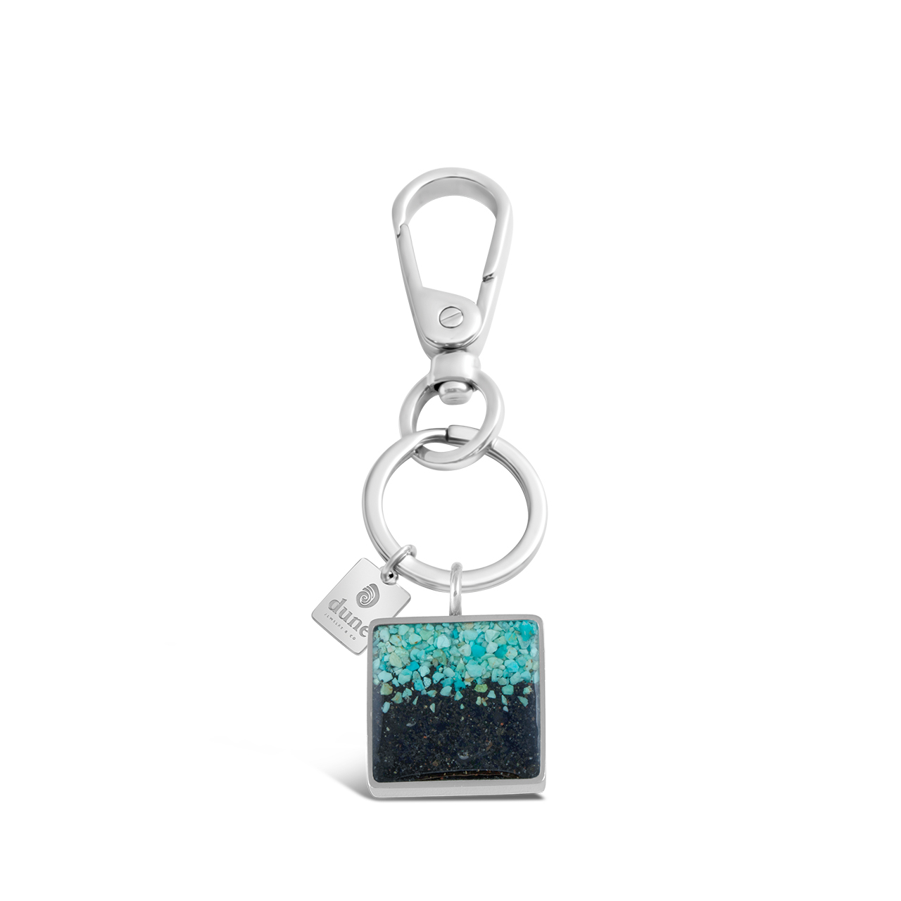 Keychain and Bag Charm - Square - Turquoise Gradient