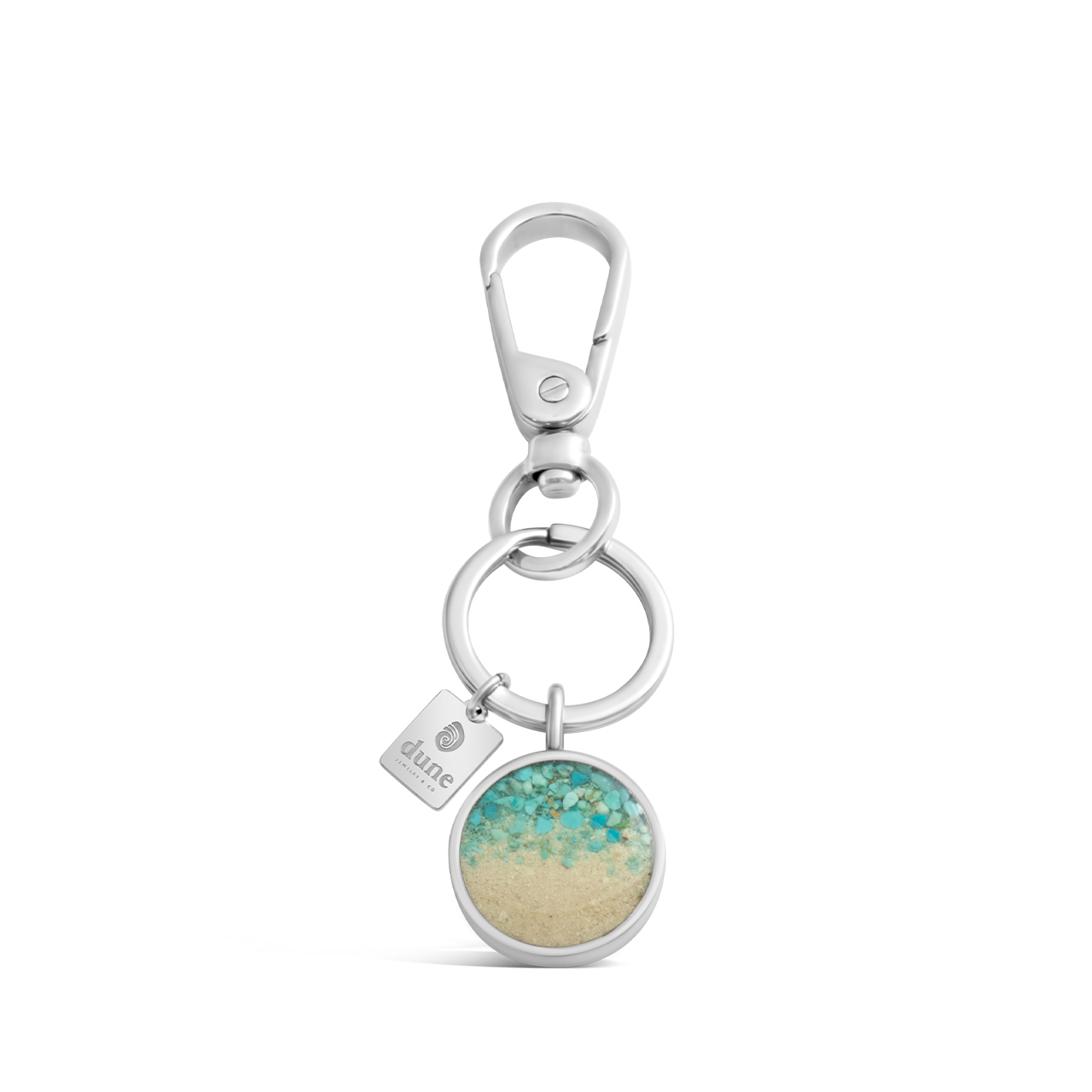 Keychain and Bag Charm - Round - Turquoise Gradient
