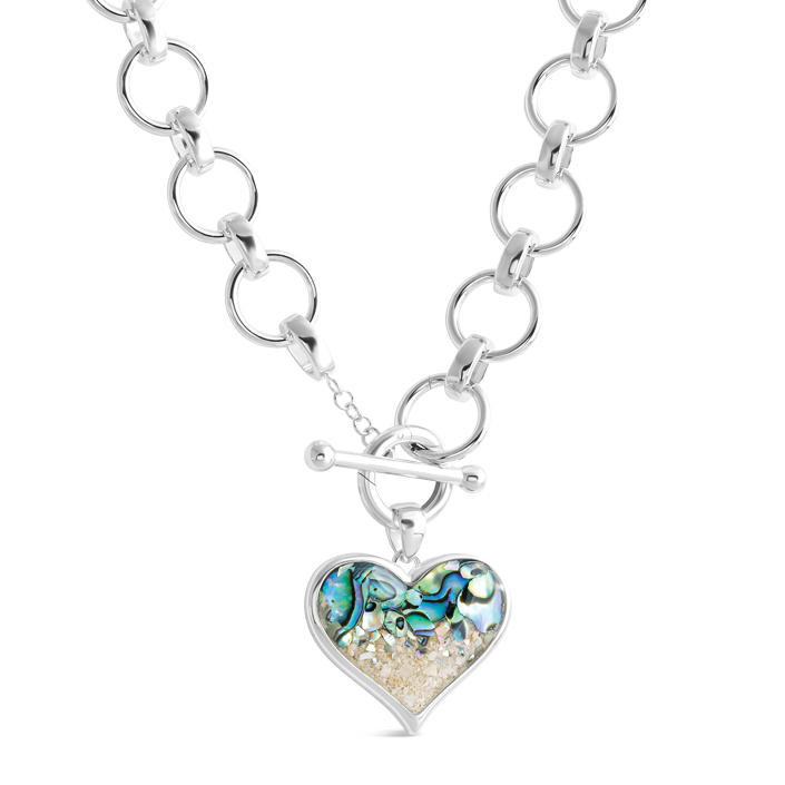 Large Heart Necklace - Abalone Gradient