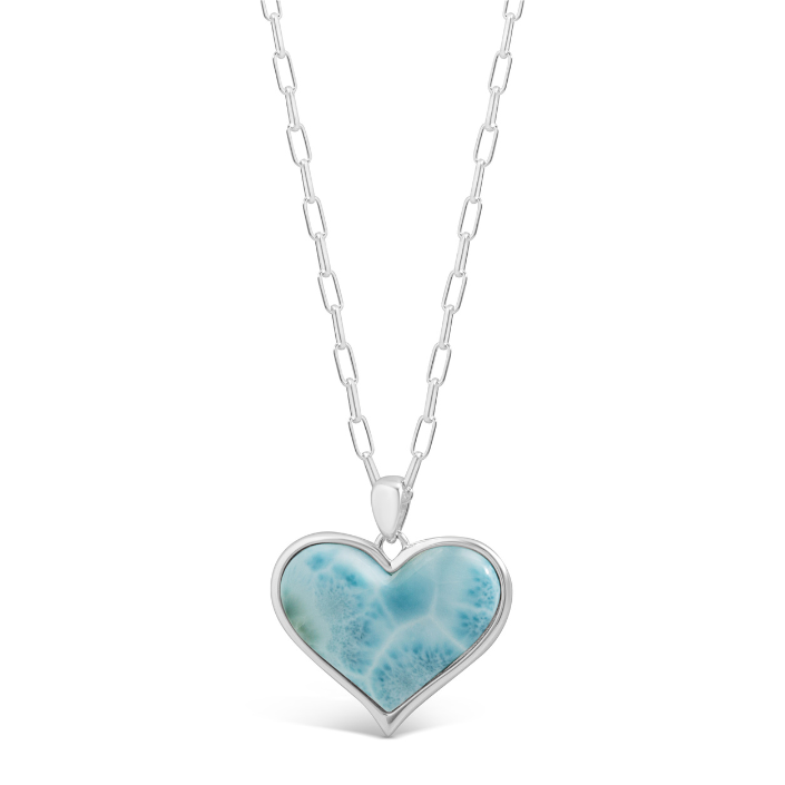 Large Heart Necklace - Larimar