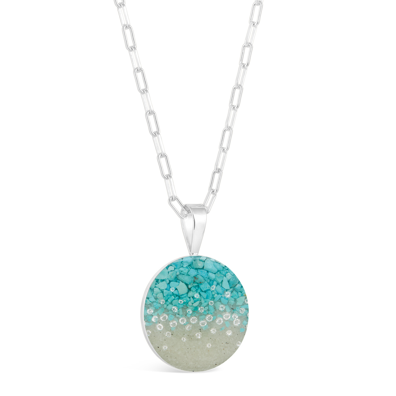 Marina Necklace - Diamond & Turquoise Gradient