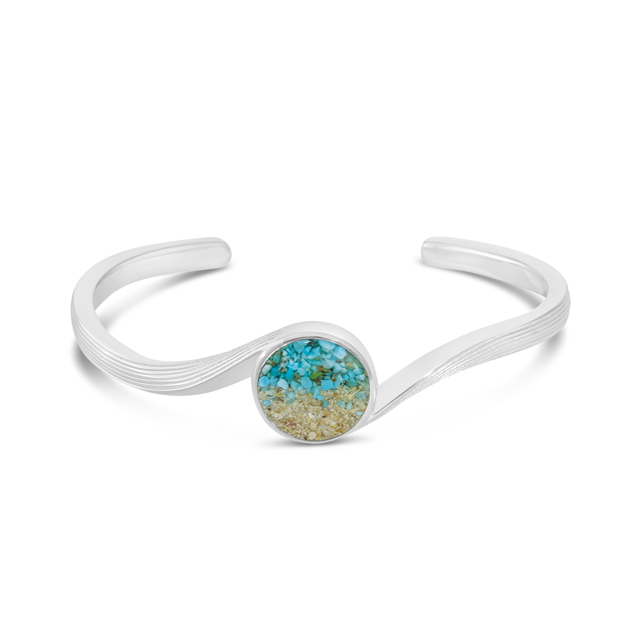 Image of Ocean Waves Cuff Bracelet - Turquoise Gradient