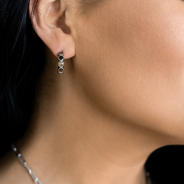&earth - Our Planet Hoop Earrings - Silver