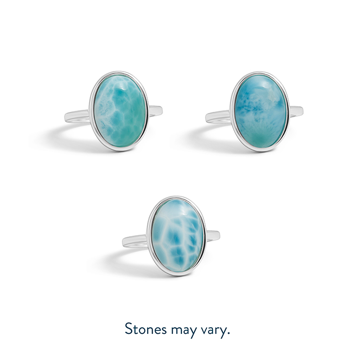 Oval Ring - Larimar