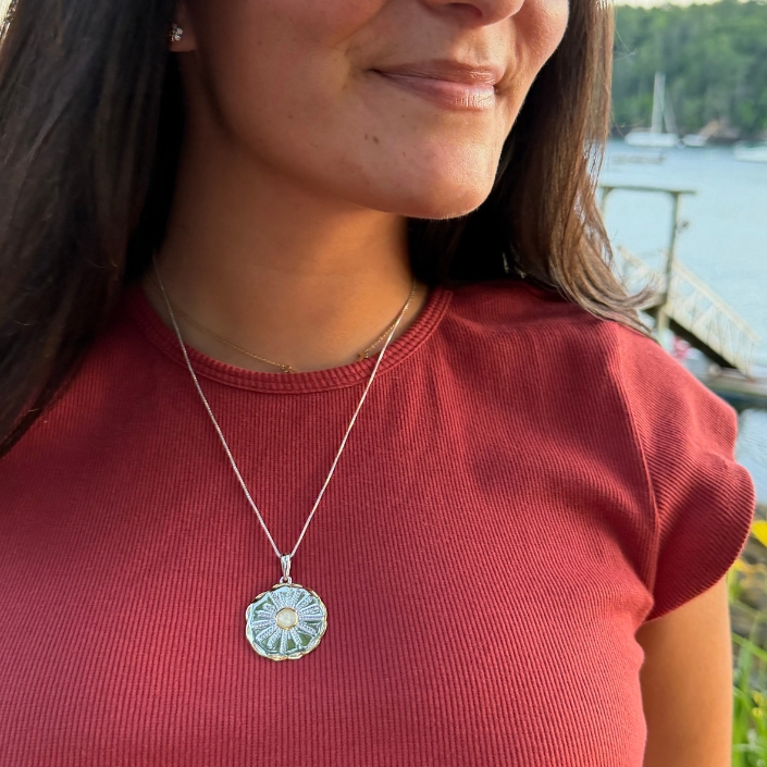 Sea Urchin Dual Tone Necklace - Dune Silver & Gold