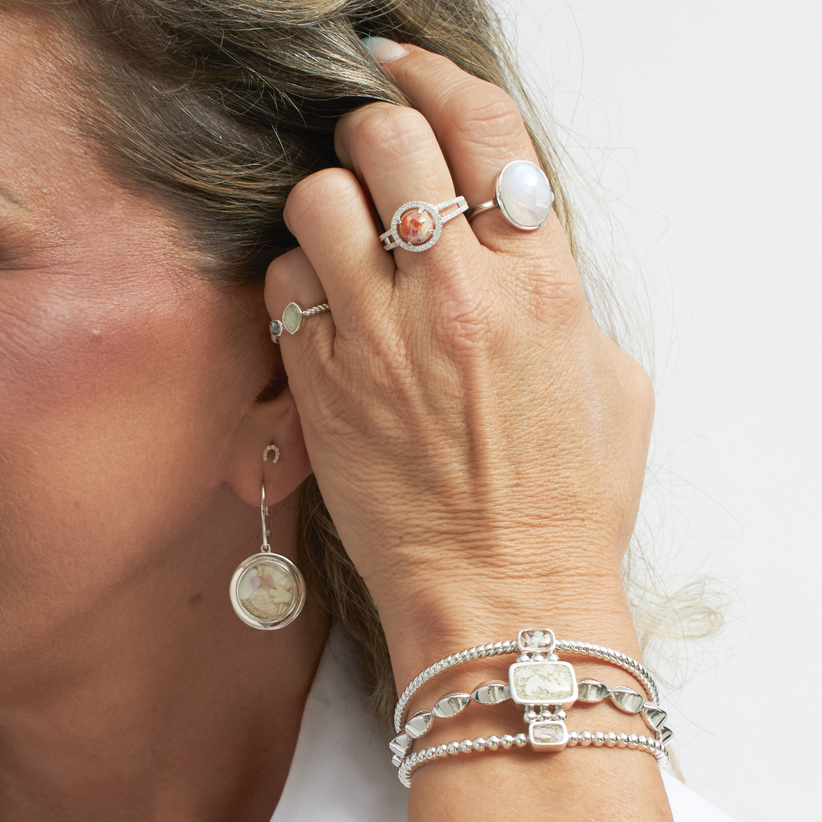 Silver Ring with Shells from Sanibel Island