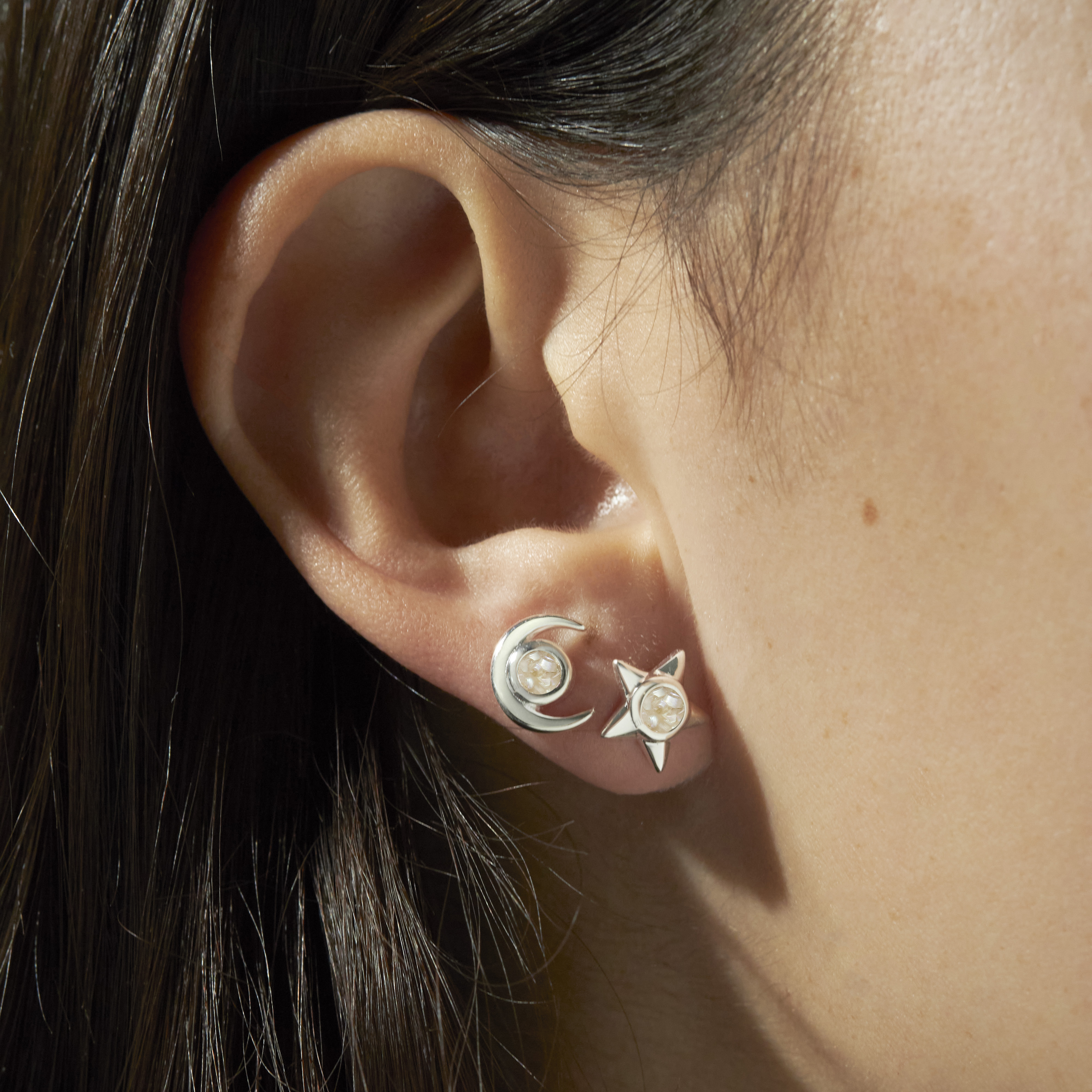 Stars & Moon Stud Earrings by Tiffany Rice - 14k Gold Vermeil