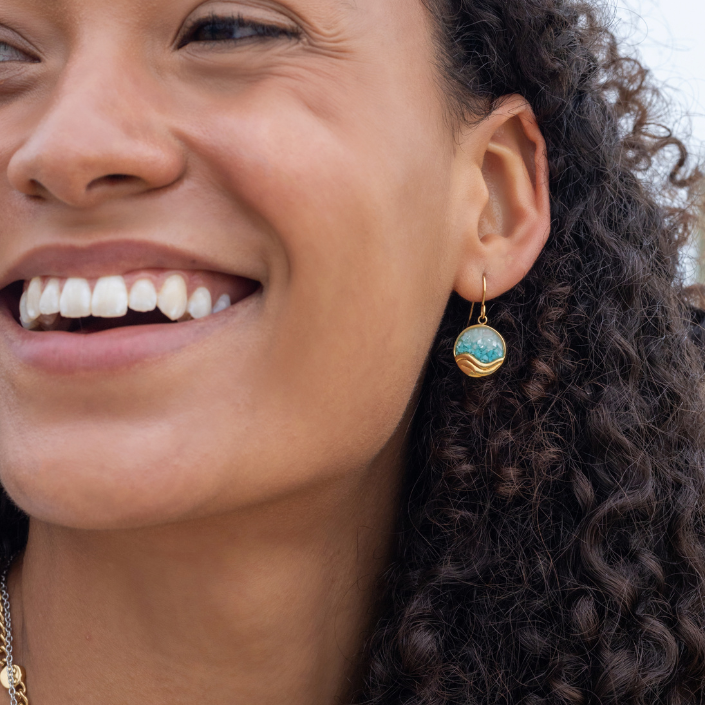 &earth - Swell Drop Earrings - Silver