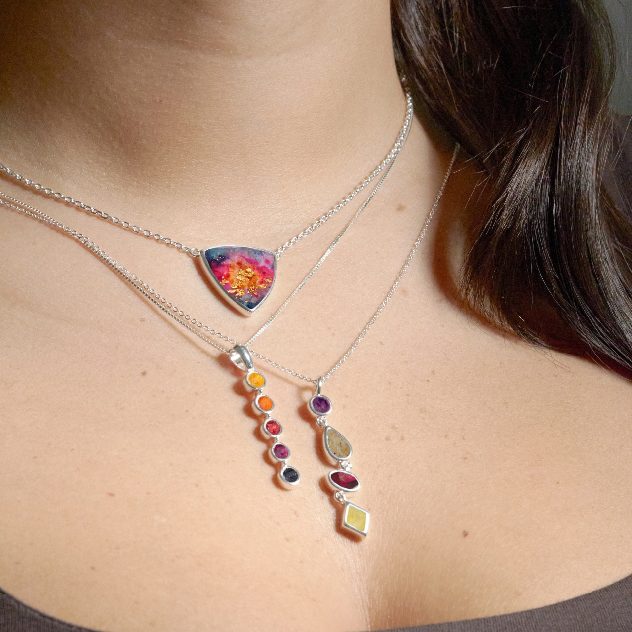 Trillion Necklace - Sunset Gradient by Christine Kesteloo